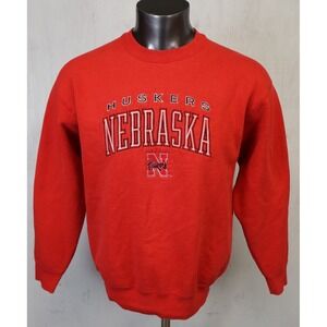 Pro Player Nebraska Huskers Red Crewneck Sweater Size XXL 50/50 Made in USA